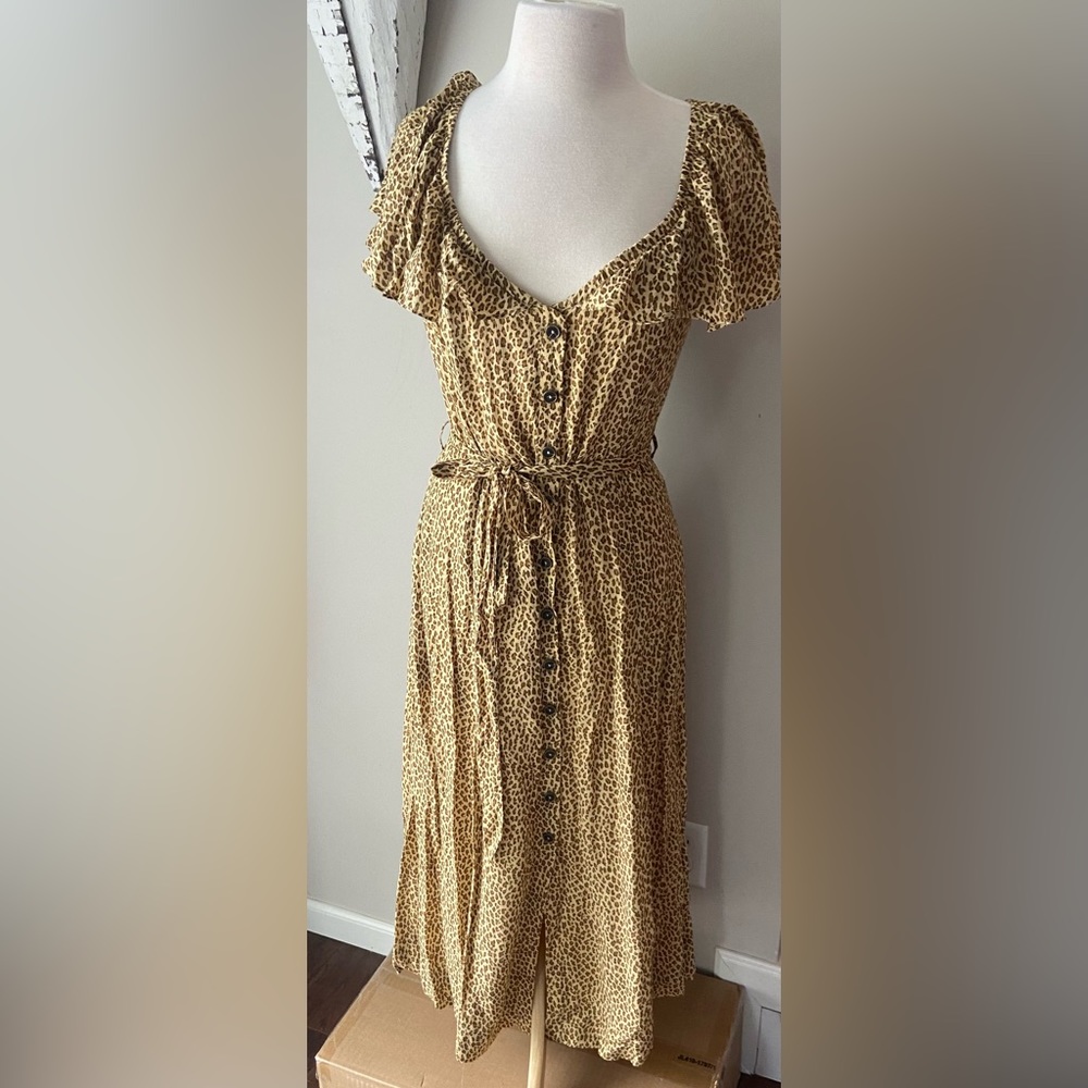 Anthropologie leopard print maxi dress. New. Never worn